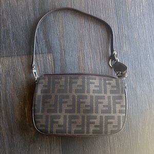 Fendi Gold and Brown Logo Accent